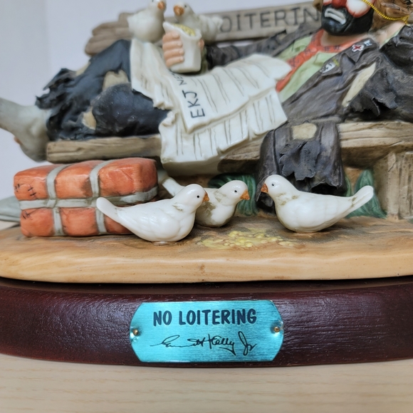 Emmett Kelly Jr. By Flambro No Loitering Clown Signed Porcelain Figurine - Picture 4 of 17